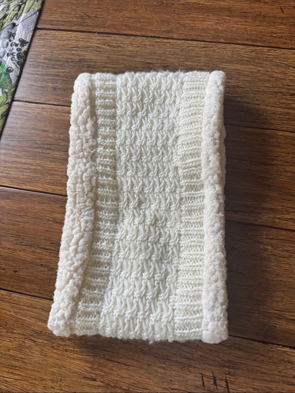 Maurices Plush Faux Fur Knit Headband in Cream